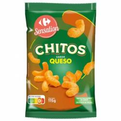 Aperitivo de maiz sabor queso Chitos Carrefour sin aceite de palma 115 g.