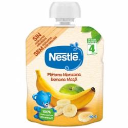 Bolsita de plátano y manzana desde 4 meses Nestlé sin gluten 90 g.