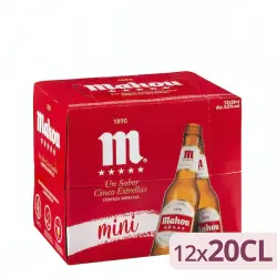 Cerveza especial mini Mahou 12 botellines X 200 ml