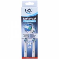 Recambios cepillo batería universal Total Clean Carrefour Soft 5 ud.