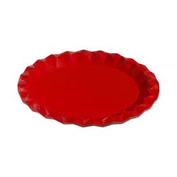 Bandeja Bali roja y redonda Bosque Verde Paquete 5 ud