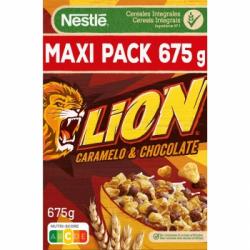 Cereales integrales con chocolate y caramelo Lion Nestlé 675 g.