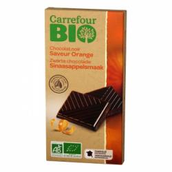 Chocolate negro con naranja ecológico Carrefour Bio 100 g.