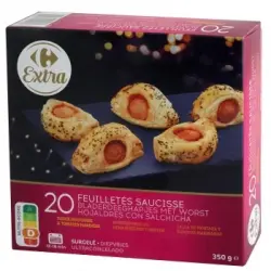 Hojaldre con salchichas Carrefour Extra 350 g.