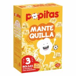 Palomitas sabor mantequilla para microondas Popitas sin gluten pack de 3 unidades de 100 g.