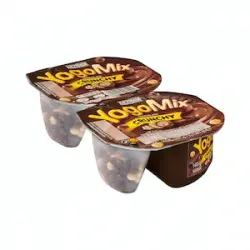 Yogur de chocolate YogoMix Crunchy Hacendado con bolitas chocolateadas 2 ud. X 0.14 kg