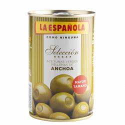 Aceitunas verdes rellenas de anchoa La Española 130 g.