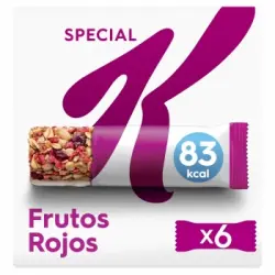 Barritas de cereales con frutas rojas Special K Kellogg's 6 unidades de 21,5 g.