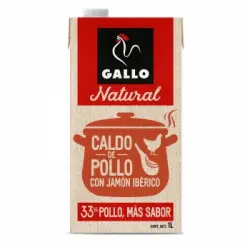 Caldo de pollo con jamón ibérico natural Gallo sin gluten y sin lactosa brik 1 l.