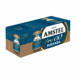 Cerveza tostada Amstel Oro 0.0 alcohol pack de 10 latas de 33 cl.