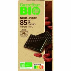Chocolate negro Perú 85% cacao Carrefour Bio 100 g.