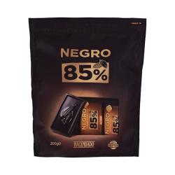 Porciones de Chocolate negro 85% cacao extrafino Hacendado Paquete 0.2 kg