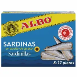Sardinas en aceite de girasol sin gluten y sin lactosa 82 g.