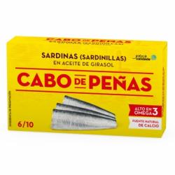 Sardinillas en aceite de girasol Cabo de Peñas 62 g.