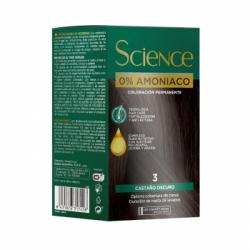 Tinte color permanente no 3 castaño oscuro 0% Amoniaco Science Les Cosmétiques 1 ud.