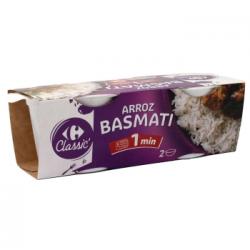 Arroz basmati para microondas Classic Carrefour sin gluten pack de 2 unidades de 125 g.