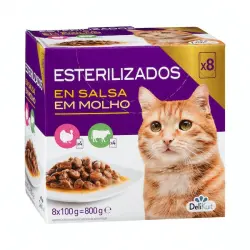 Bocaditos en salsa gato adulto Delikuit esterilizado 8 ud. X 0.1 kg