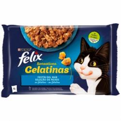 Gelatina selección de pescados para gato adulto Felix Sensations Purina 4x85 g
