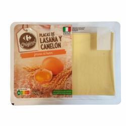 Placas de lasaña y canelones frescas al huevo Carrefour Original 250 g.