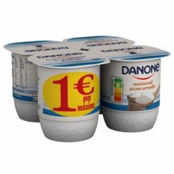 Yogur natural azucarado Danone sin gluten pack de 4 unidades de 120 g.