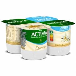 Bífidus desnatado cremoso de vainilla de Madagascar Danone Activia pack de 4 unidades de 120 g.