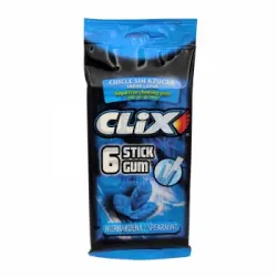 Chicles de hierbabuena sin azúcar Clix sin gluten pack de 3 unidades de 15,6 g.