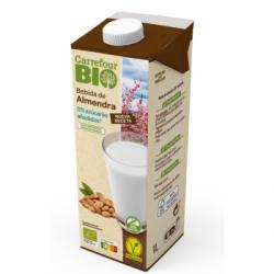 Bebida de almendras sin azúcar añadido ecológica Carrefour Bio sin gluten Brik 1 l.