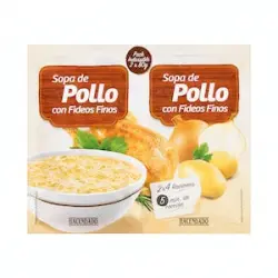 Sopa de pollo Hacendado con fideos finos 2 sobres X 0.08 kg