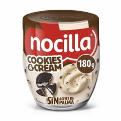 Crema de leche y avellanas con cookies Nocilla sin gluten y sin aceite de palma 180 g.