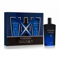 Estuche Poseidon Galaxy: colonia 100 ml, after shave 100 ml y gel de ducha 100 ml.