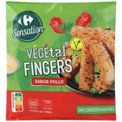 Fingers vegetal sabor pollo Sensation Carrefour 275 g.