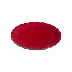 Plato rojo decorado Navidad Bosque Verde Paquete 10 ud