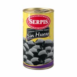 Aceitunas negras cacereñas sin hueso Serpis sin gluten y sin lactosa150 g.