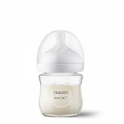 Biberón de vidrio tetina de silicona 0m+ Natural Response Philips Avent 120 ml.