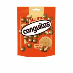 Bolas de galleta bañadas en chocolate con leche Conguitos doy pack 120 g.