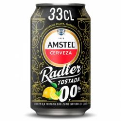 Cerveza tostada Amstel 0,0 Radler con limón lata 33 cl.