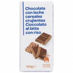 Chocolate con leche y cereales crujientes 100 g.
