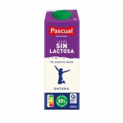 Leche entera Pascual sin lactosa brik 1 l.