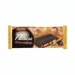 Turrón de chocolate negro 72% Hacendado con almendras Tableta 0.25 kg
