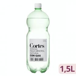 Agua mineral con gas Cortes grande Botella 1.5 L