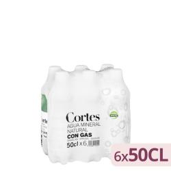 Agua mineral con gas Cortes pequeña 6 botellas X 500 ml