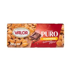 Chocolate negro Valor puro almendras enteras Tableta 0.25 kg
