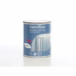 Esmalte acrílico satinado antióxido radiador blanco Carrefour 750 ml.
