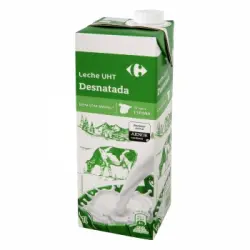 Leche desnatada Carrefour brik 1 l.