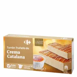 Turrón trufado de crema catalana Carrefour sin gluten 200 g.