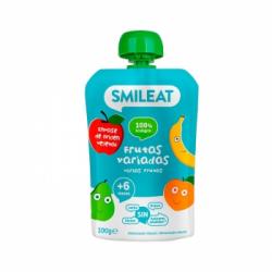 Bolsita de frutas variadas desde 6 meses ecológico Smileat sin gluten 100 g.