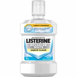 Enjuague bucal blanqueador menta sabor suave sin alcohol Advanced White Listerine 1 l.