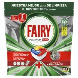 Lavavajillas a máquina platinum plus pastillas todo en uno Fairy 30 ud.