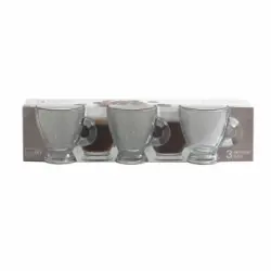 Taza Café de Vidrio HOME STYLE Roma 9,5cl 3 ud - Transparente