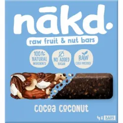 Barritas de cacao y coco Nakd sin gluten y sin lactosa 4 ud.